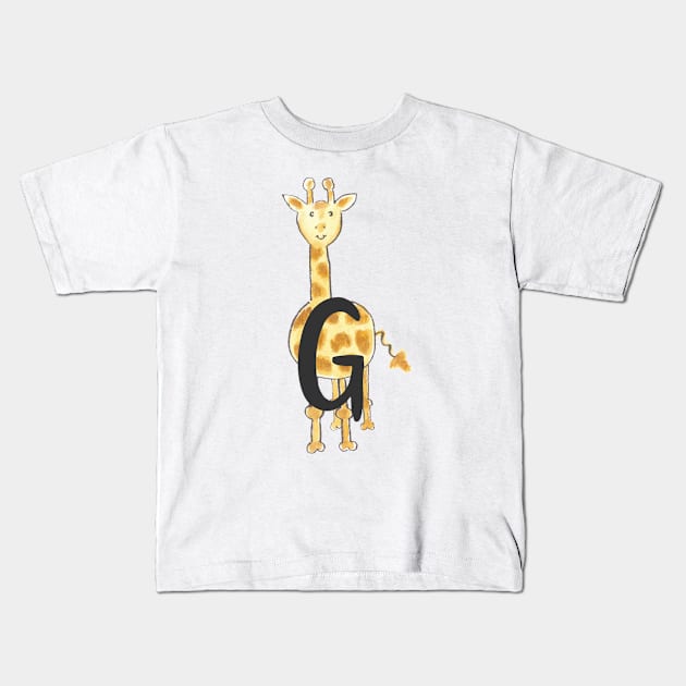 G is for Giraffe Kids T-Shirt by littlebigbit